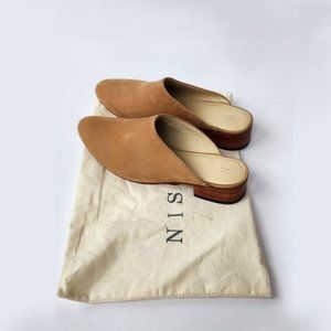 Nisolo Mariella Mule, Sand Suede, Sz 8.5